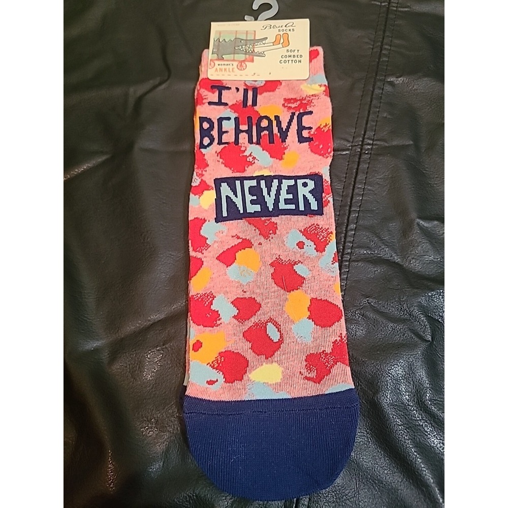 Blue Q I'll Behave‎ Never Women's Ankle Socks Multicolored Size 5-10
